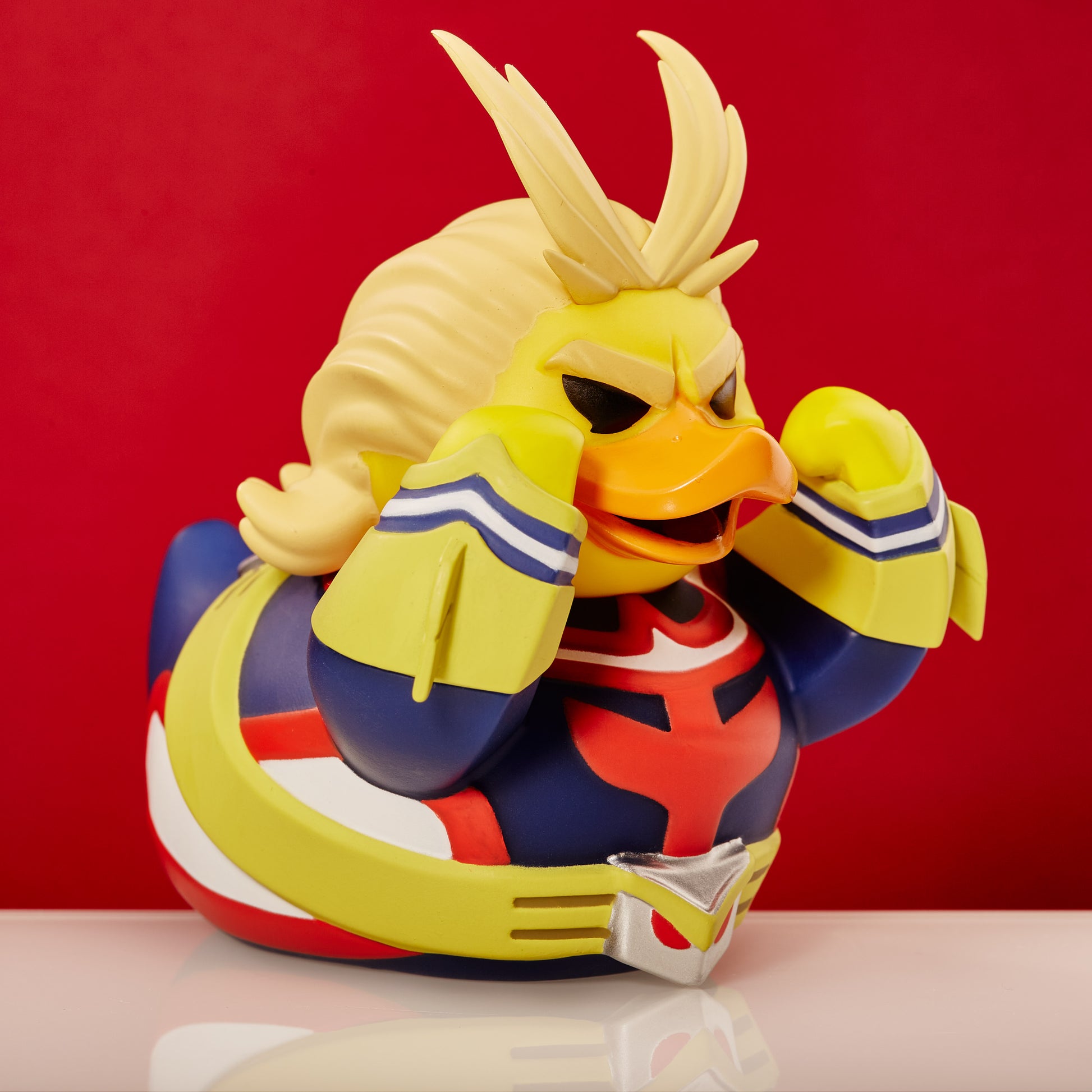 Side angle of ALL MIGHT TUBBZ Cosplaying Duck