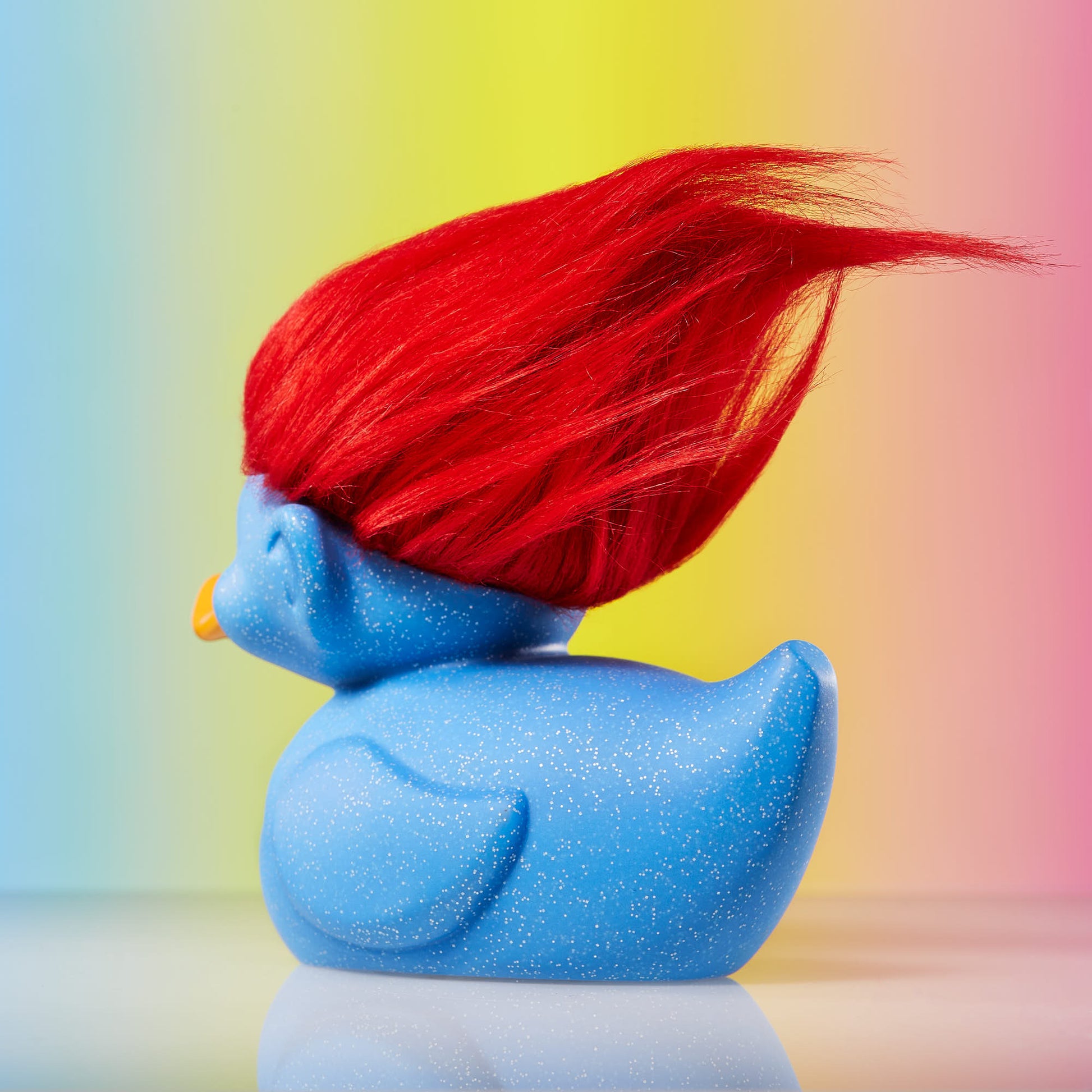 Back view of Official Trolls Glitter Blue Troll TUBBZ Collectable in Kuwait