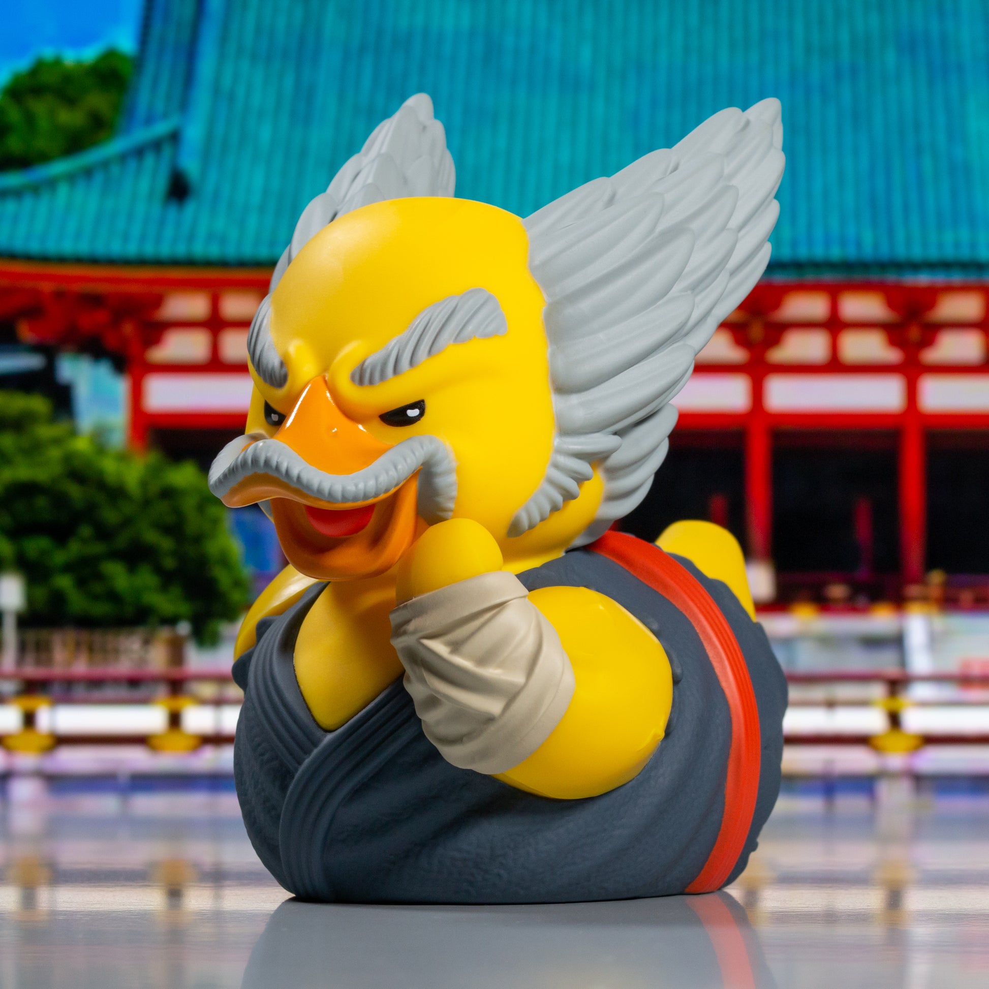 Front view of Tekken Heihachi TUBBZ Cosplaying Duck Collectible