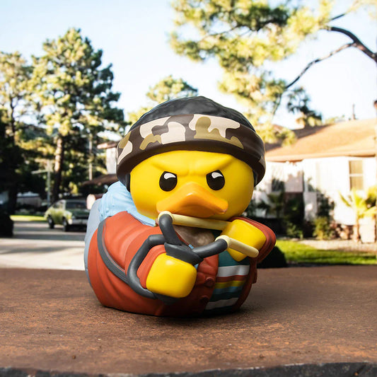 Front view of STRANGER THINGS LUCAS SINCLAIR TUBBZ Cosplaying Duck Collectible